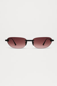 OVAL RIMLESS SUNGLASSES / RED