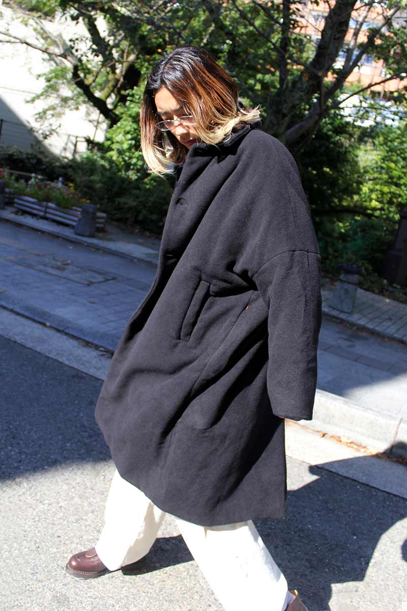 BIG BLOBBY COAT - HEAVY CASHEMERE / BLACK [26AW入荷予定]