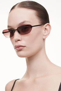 OVAL RIMLESS SUNGLASSES / RED