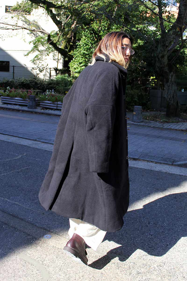 BIG BLOBBY COAT - HEAVY CASHEMERE / BLACK [26AW入荷予定]