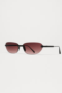 OVAL RIMLESS SUNGLASSES / RED