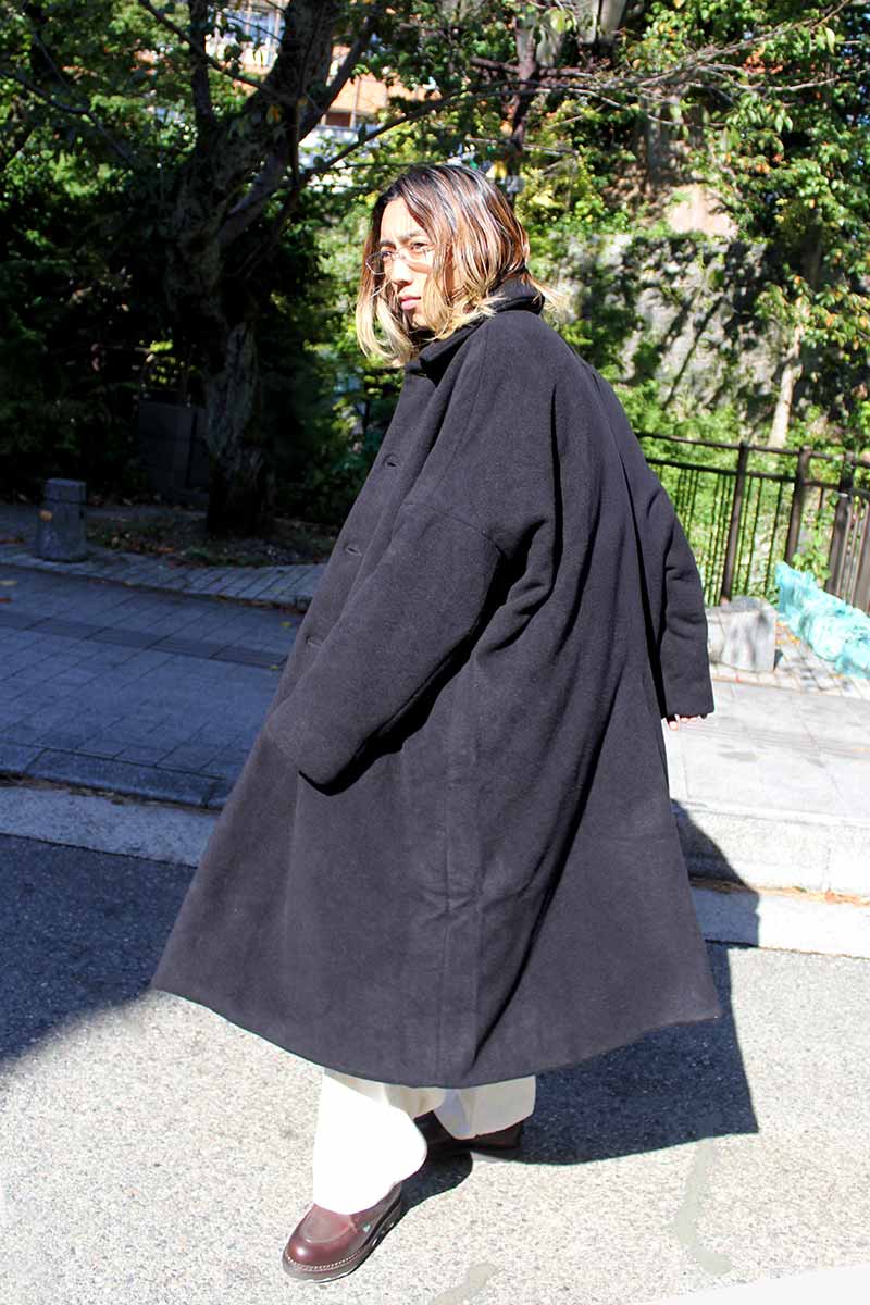 BIG BLOBBY COAT - HEAVY CASHEMERE / BLACK [26AW入荷予定]