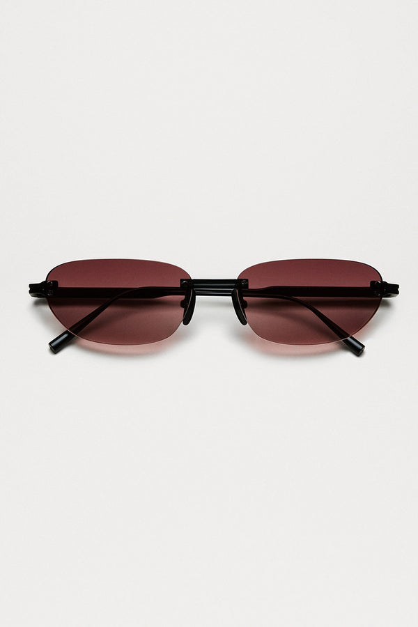 OVAL RIMLESS SUNGLASSES / RED