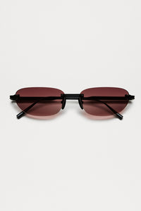 OVAL RIMLESS SUNGLASSES / RED