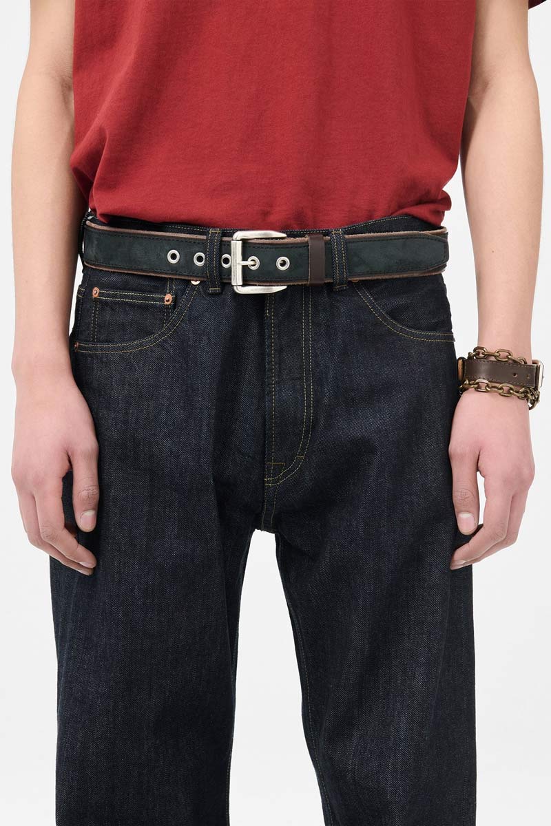 VERGE BELT / DARK NAVY VELVETEEN NUBUCK