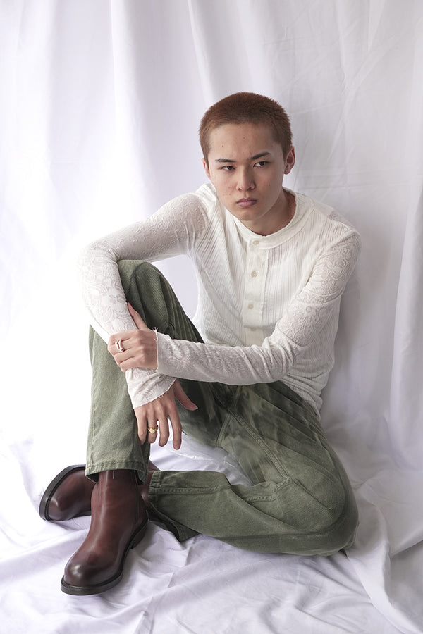 KITCHEN CURTAIN STACKED HENLEY / WHITE