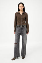 画像をギャラリービューアに読み込む, SLIM ZIP LONGSLEEVE / BROWN SPARSE BUCKLE WEAVE