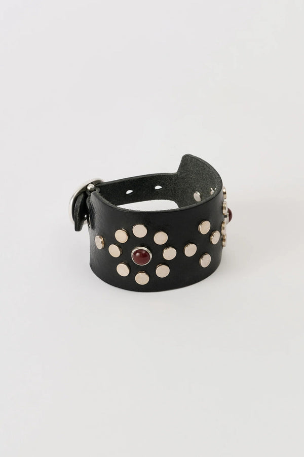 BLOSSOM BRACELET / FLECKING BLACK LEATHER