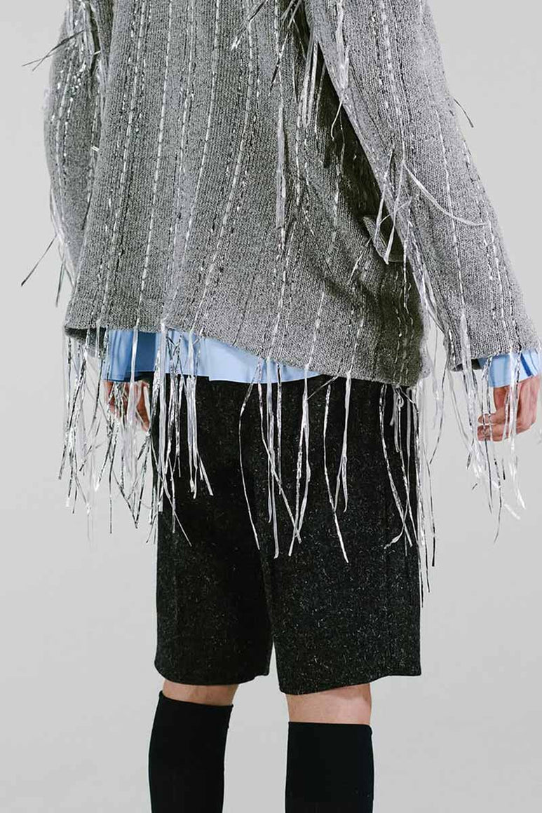 WIDE WAIST LOOP SHORTS / NAVY DOG WOOL