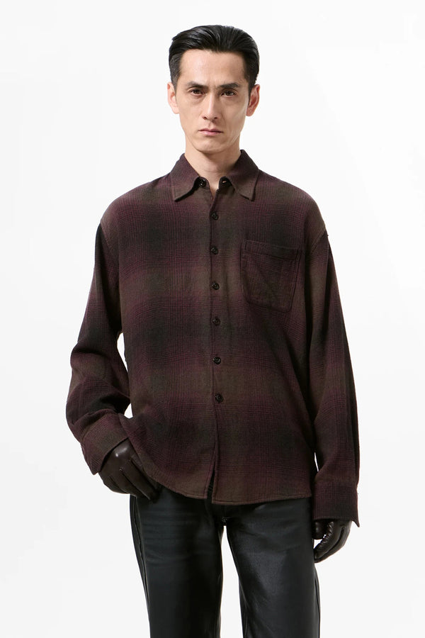 ABOVE SHIRT / CORDIAL DUSK CHECK GRAIN WEAVE