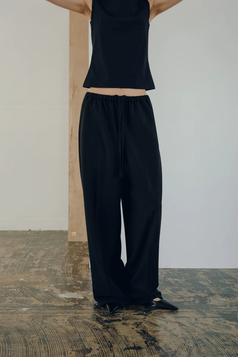 BRUSHED TW PAJAMA PANTS / BLACK