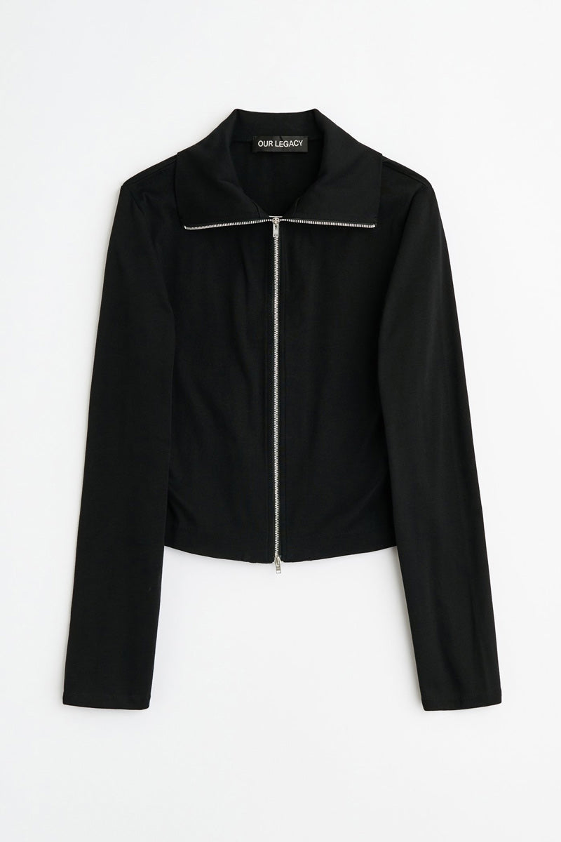 SLIM ZIP LONGSLEEVE / COAL ESSENTIAL RIB