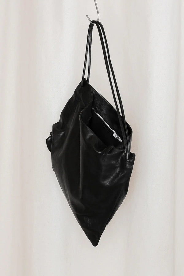 S18 NO.131 LEATHER GATHERED CROSSED BAG / BLACK [金沢店]