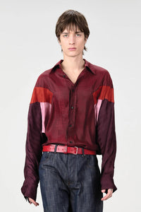 SAG ARM FLEX SHIRT / RED/AUBERGINE