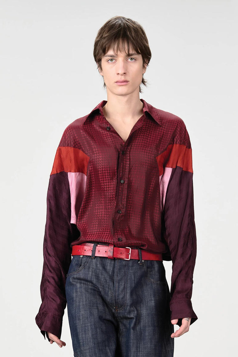 SAG ARM FLEX SHIRT / RED/AUBERGINE