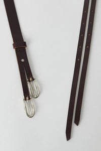 TWIN TONGUE BELT / BURGUNDY CHROMEXCEL LEATHER