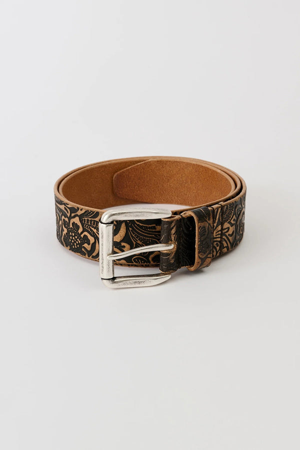 4CM BELT / PAISLEY BLACK VINTAGE LEATHER
