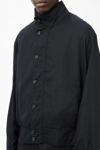 MOCK BOMBER / DRAPING BLACK LYOCELL