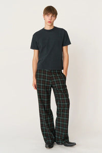SUNE BOOTCUT TROUSERS / GREEN CHECK
