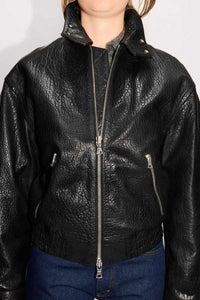 BEAM BOMBER JACKET / GRAINY BLACK LEATHER