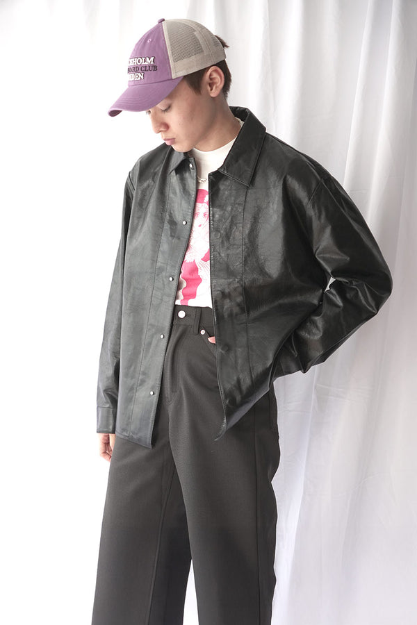 SATURN LEATHER SHIRT / VINTAGE BLACK LETAHER