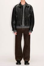 画像をギャラリービューアに読み込む, BEAM BOMBER JACKET / GRAINY BLACK LEATHER