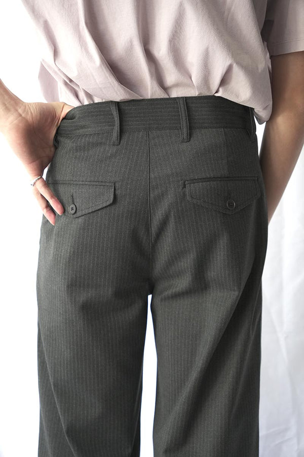 WIND TROUSERS / GREY PINSTRIPE