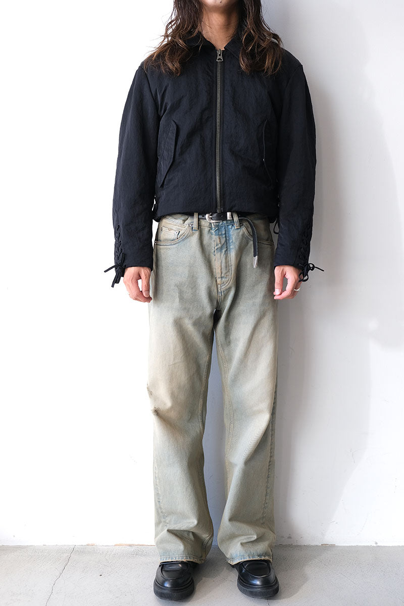 RIDER JACKET / BLACK NYLON TWILL [20% OFF]