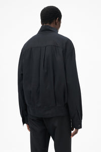 MOCK BOMBER / DRAPING BLACK LYOCELL