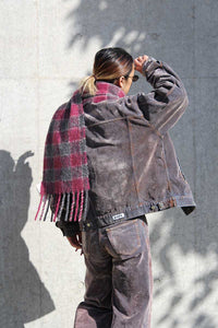 BOLD DENIM JACKET / RUST FLOCK