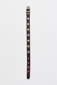 FLOWER BRACELET / MERLOT RED LEATHER