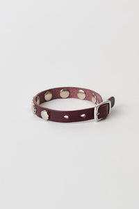 FLOWER BRACELET / MERLOT RED LEATHER