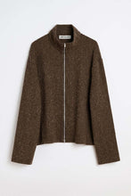 画像をギャラリービューアに読み込む, SHRUNKEN FULLZIP POLO / BROWN SPARSE BUCKLE WEAVE【予約商品】
