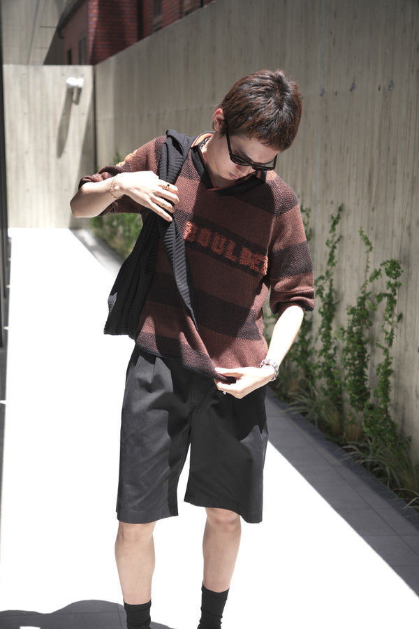 BOULDER LINE POLO SHIRT / RUST BROWN
