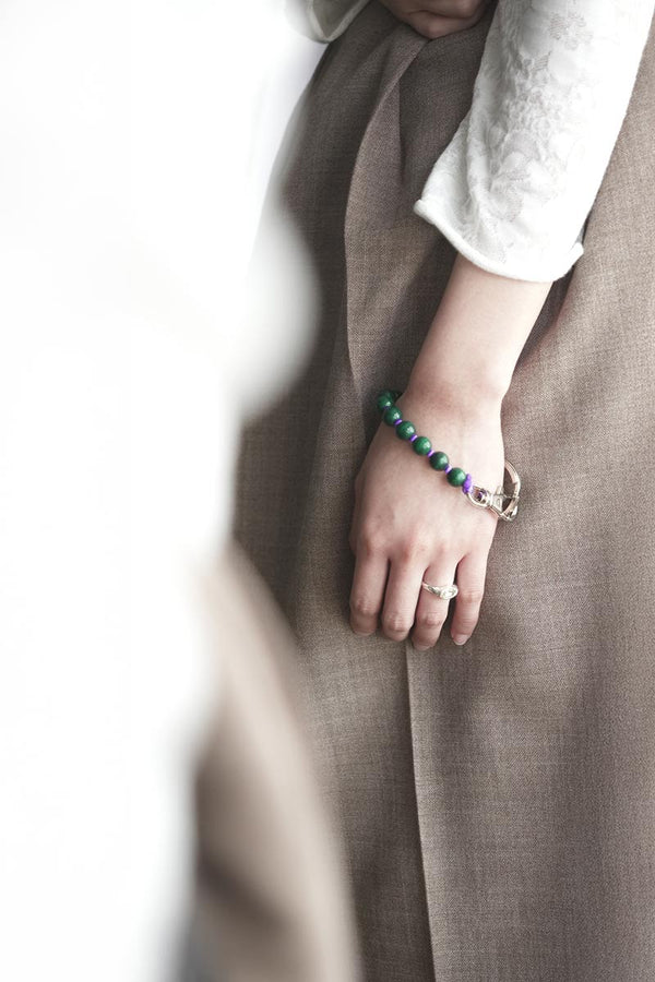 PERLEN SHORT KEYHOLDER / DARKGREEN-PURPLE