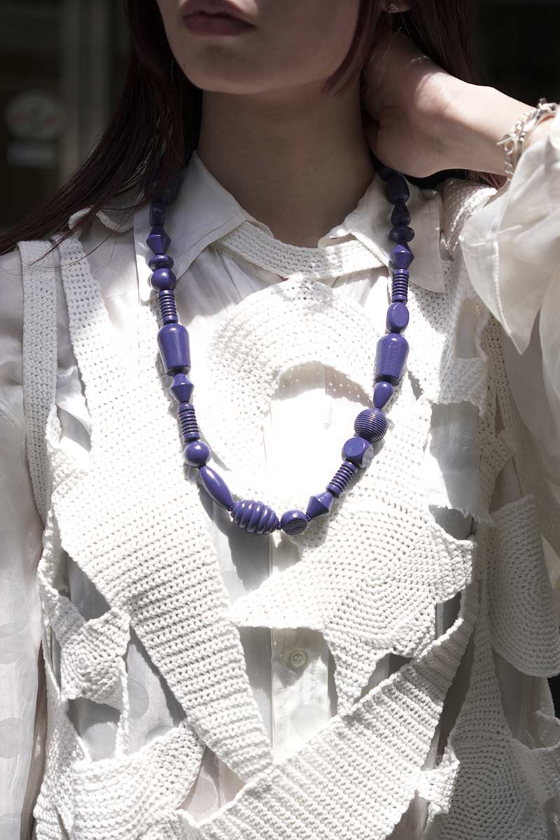 INA SEIFART | PERLENMIX LONG KEYHOLDER / BLUEBERRY ウッド