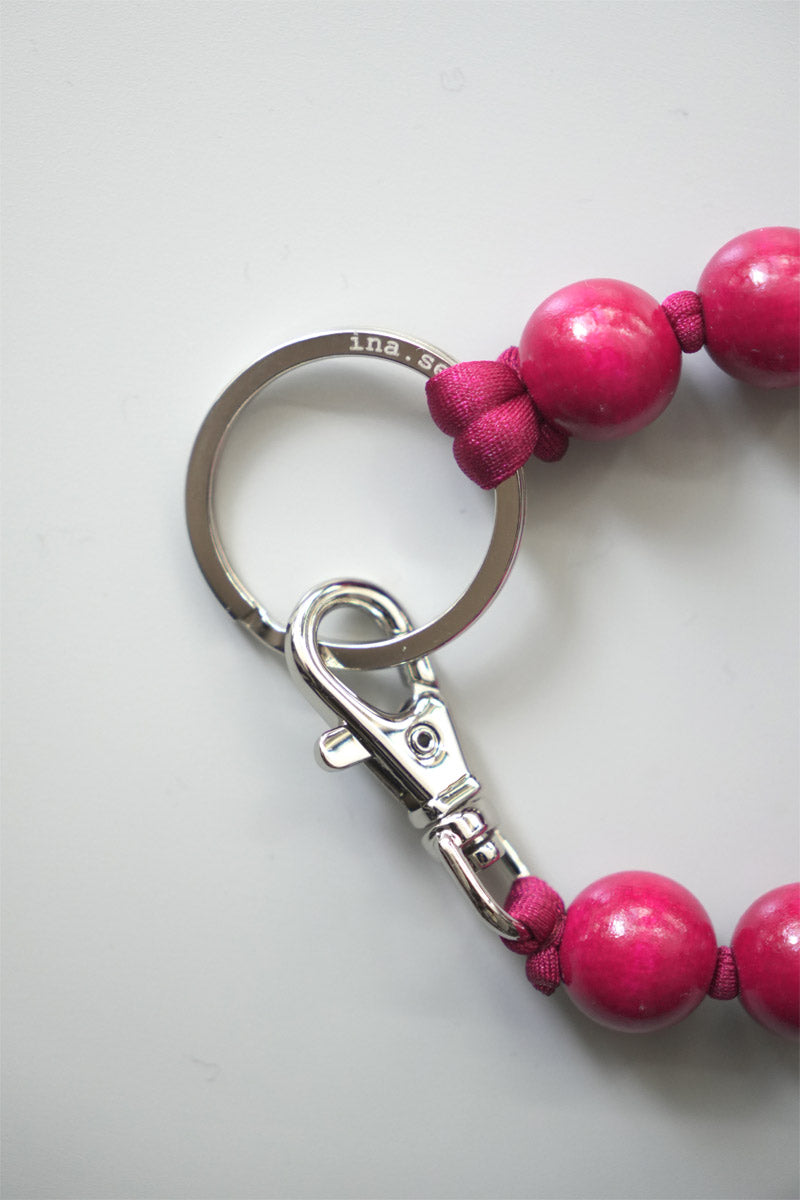 DICKE PERLEN SHORT KEYHOLDER / BORDO