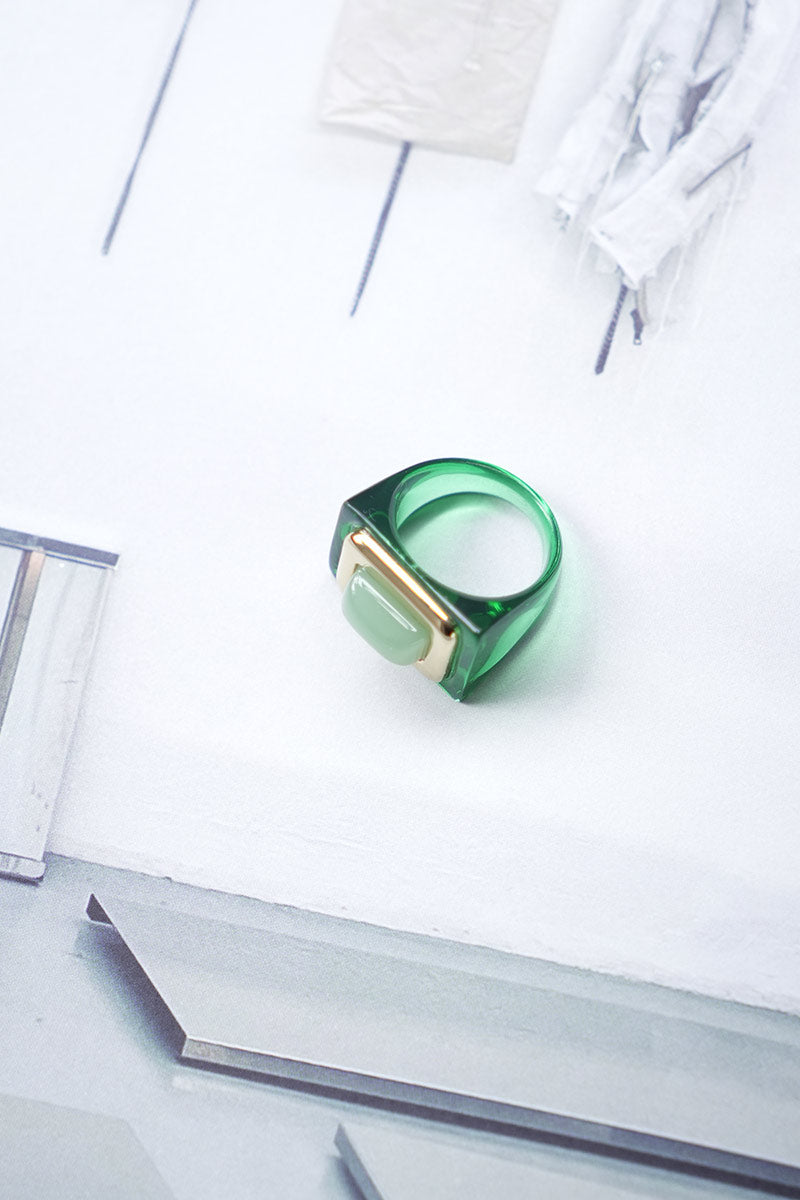 RECTANGLE RING / 제이드 산화 그린