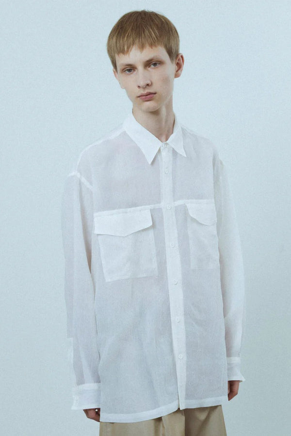 CUPRO SHRINK SHIRT / WHITE