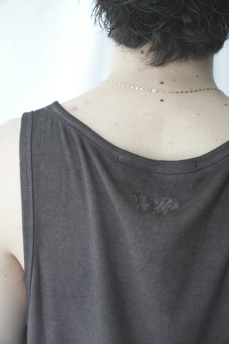 CYRIL TANK TOP / WASHED BROWN JERSEY RIB
