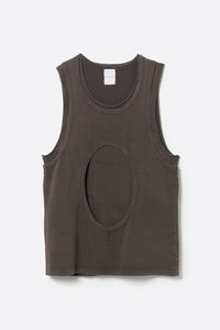 CIRCLE CUTTING FADE LAYERED TANKTOP .13 / FADE BROWN