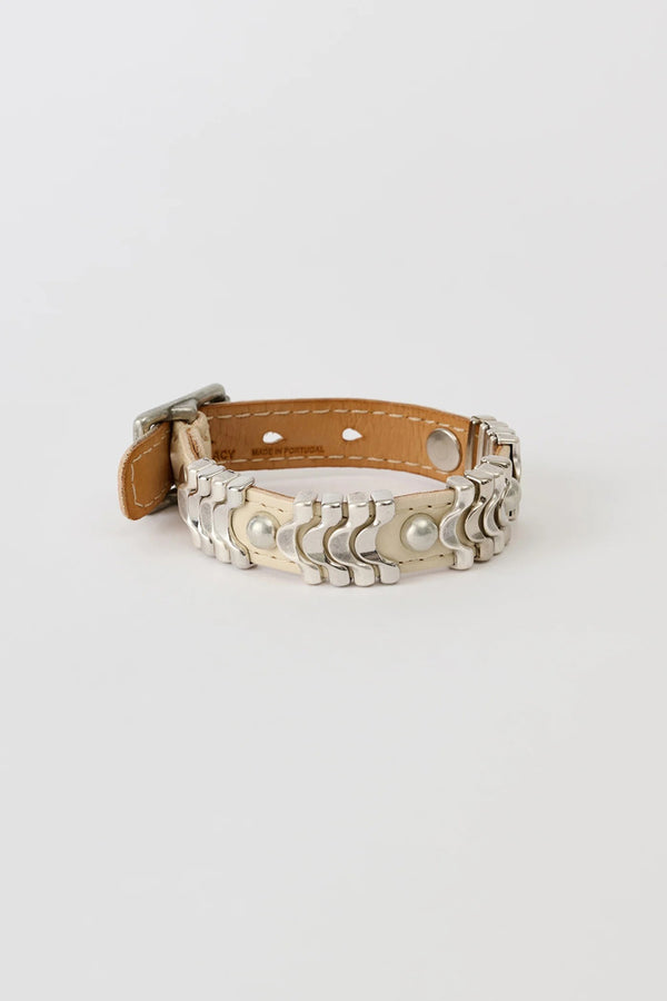 WAVE BRACELET / DEEP ECRU LEATHER