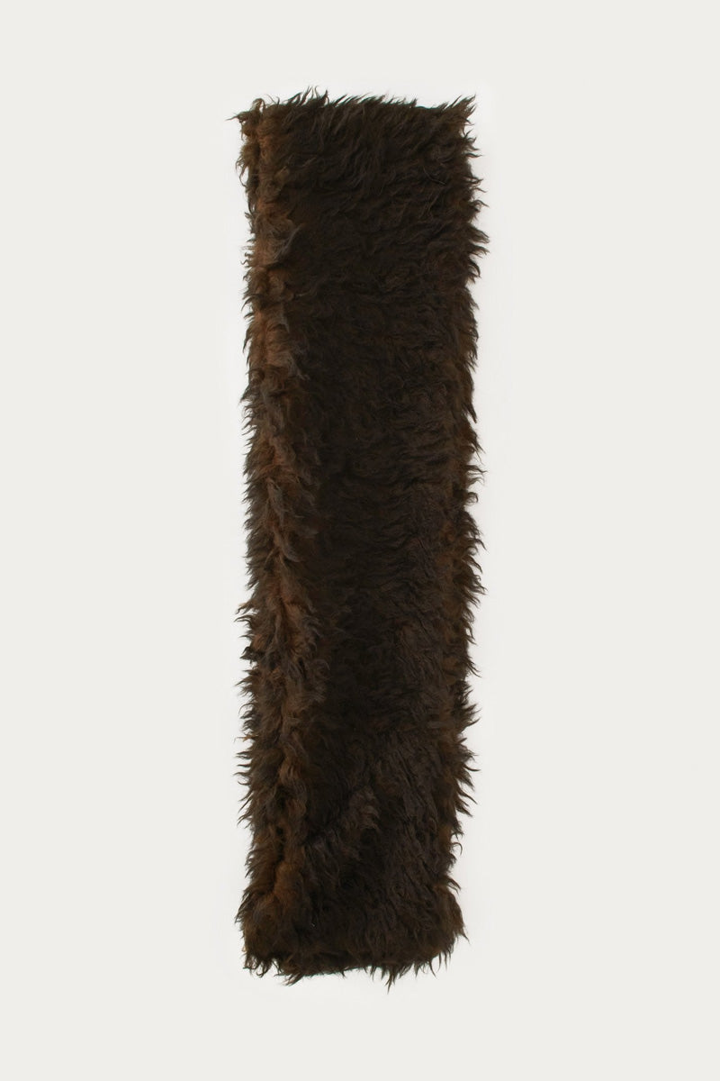 FLOSS SCARF / OMBRE BROWN HAIRY WOOL