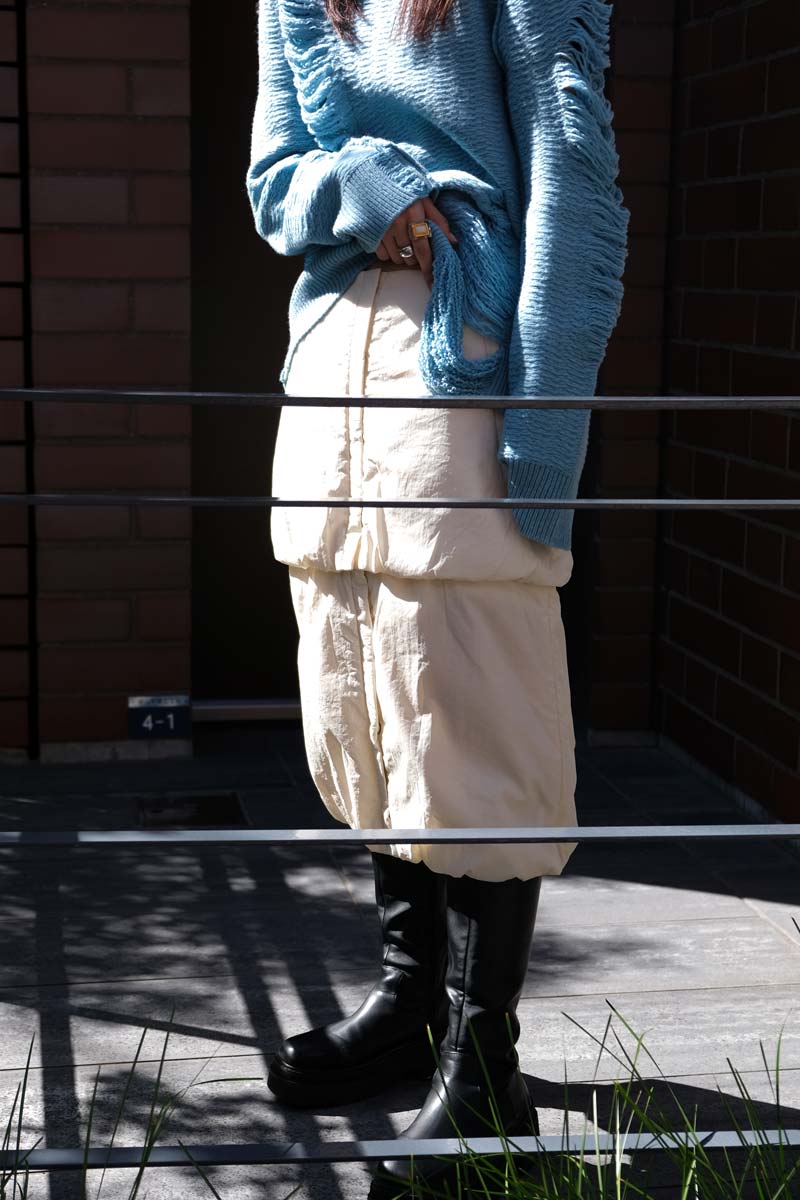 DETACHABLE BALLOON PADDED SKIRT / CREAM [30%OFF]