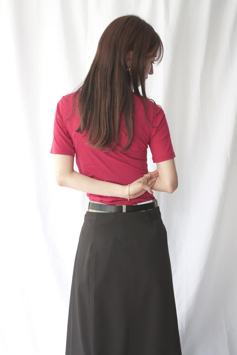HIGH TWIST JERSEY DISTORTED S/S TEE / RED