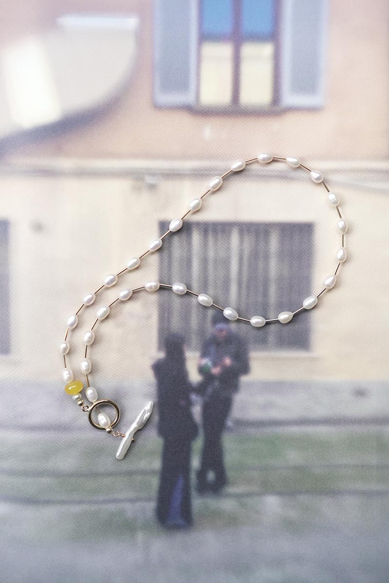 BONAR CHOKER WHITE / GOLD FILLED