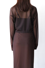 画像をギャラリービューアに読み込む, SHEER TRICOT FRONT ZIP JACKET / CHOCOLATE [30%OFF]