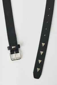 3CM BELT / ARROW HEAD BLACK LEATHER