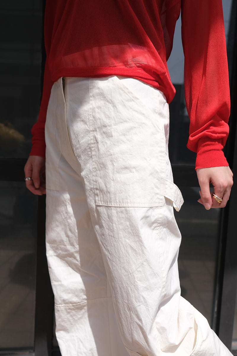 DYED BROAD POCKET BAKER PANTS / IVORY