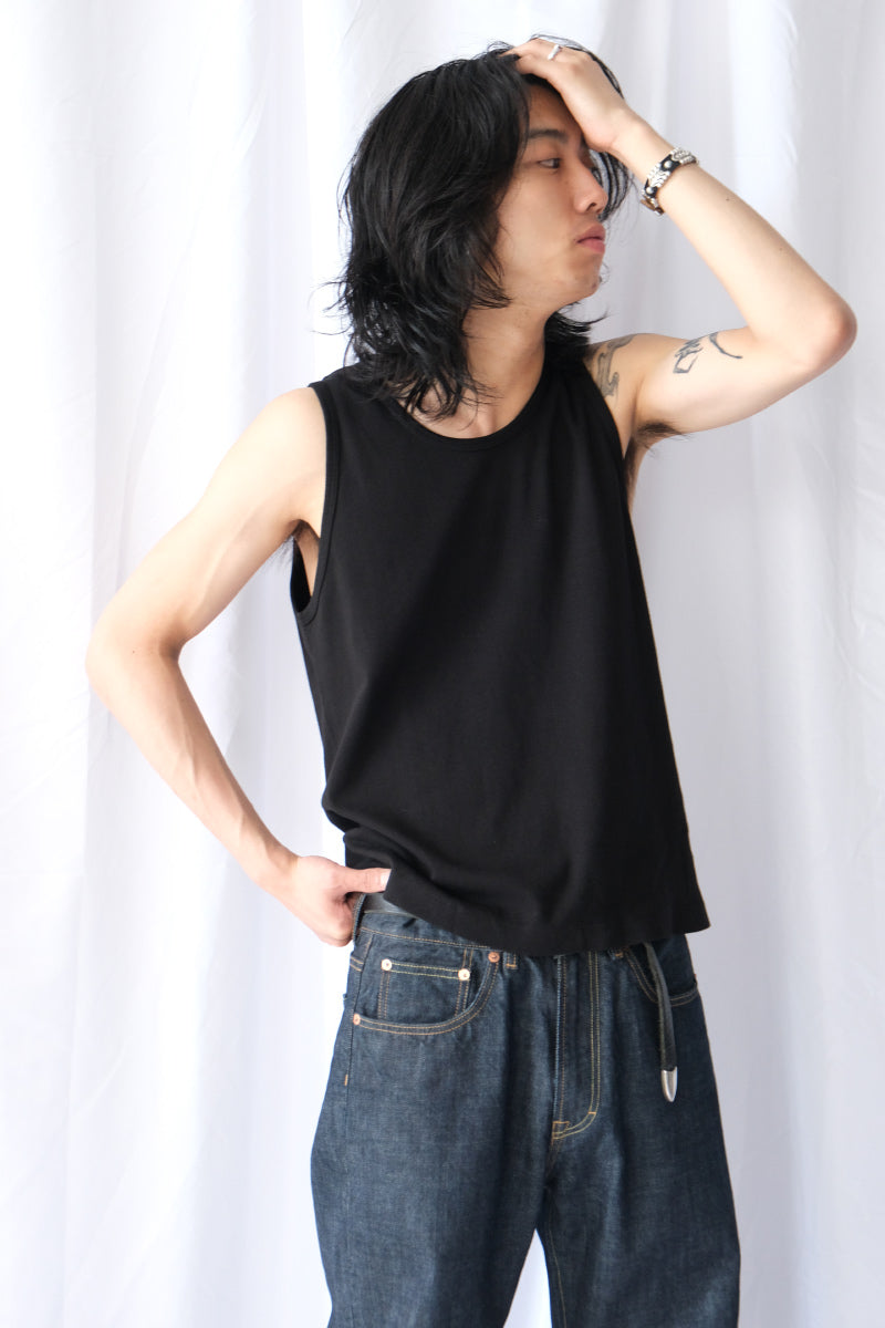 MAN-TLE×LADY WHITE CO. | R20 LWT-0 SINGLET 2PAC / BLACK RIB